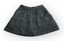 Tommy Hilfiger Mini Skirt Women's 12 Black Pleated A-Line Textured Plaid