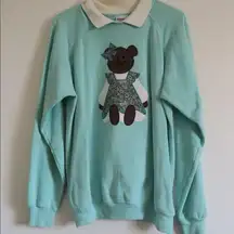 Vintage Hanes teddy bear mock neck crewneck large