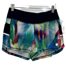 Athleta Tropea Ready Set Short Multi Color Elastic Running Athletic Shorts Sz XS