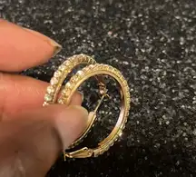 Gold Diamond hoops to jazz up those zoom meetings. Also weddings and parties