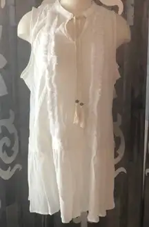 festival white‎ gauze boho chic dress swim cover up