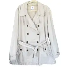 GAP Trench Coat‎ Double Breasted Belted Jacket Neutral Beige XXL