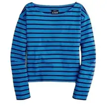 J.Crew  Cropped boatneck T-shirt in stripe L NWT