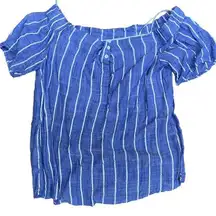 Thread & Supply Blue Striped Women's Top Size L