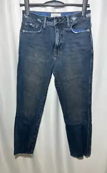 Frame Denim Jeans Women's Le Sylvie Crop Camenita Distressed Hem | 26