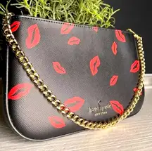 Kate Spade Madison Pochette Red Lips Print Crossbody | Saffiano Leather Bag NWT