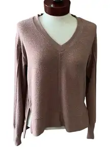 Z Supply Stretch Soft Pullover Size XS V-Neck Long Sleeve Cozy Casual Split Hem