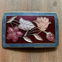 Vintage Floral Enamel Brooch Vintage
