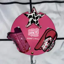 Pink Linen Claw Clip Set