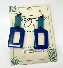 Tagua Nut Artisan Made Fair Trade Sustainable Geometric Earrings.​​ New with Tag