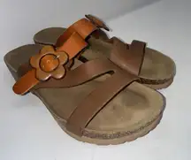 BIONATURA Gorpcore Nature Boho Floral Cork Leather Italy Handmade Platform Shoes