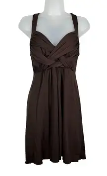 Ruby Rox Vintage Y2K Brown Braided Knit Sleeveless Mini Dress Medium M Vampy