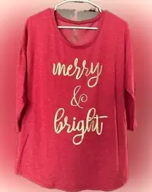 Merry & Bright Holiday top Size M