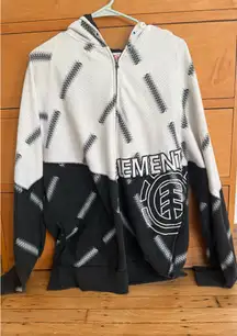 Element Skater Hoodie with Zipper black and white