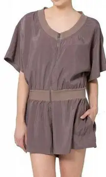 Adidas X Stella McCartney Brown All In One Romper Pockets Size XS Front Zip