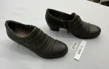 Womans Natural Soul Ankle Bootie 8 Brown Side Zip Block Heel Strap/pleated