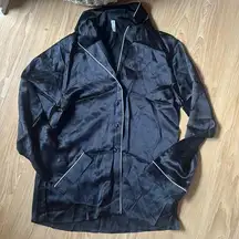 long sleeve satin silk button up