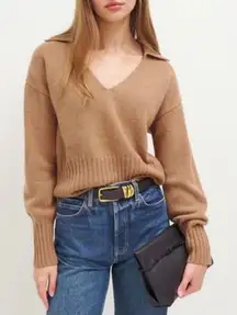 Reformation Beckie Cashmere Collared Sweater Pullover Long Sleeve Size Small