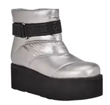 Guess Silver‎ Winter Boots with Quilted Design and Thick Sole
