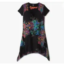 Desigual Adaja Black Tunic T-shirt Embroidered