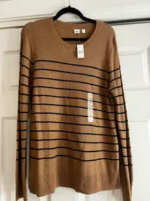 Gap Textured Stripe Crewneck Sweater 