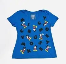 Disney Vintage  Store 1990s Mickey Mouse Name Cartoons Pattern Graphic T-shirt