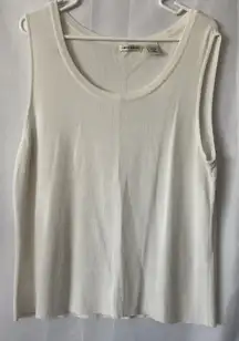 Laura Ashley White Sleeveless Sweater Top Tank Size‎ XL