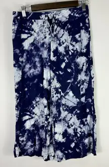 Honeydew Pajama Pants S Navy Tie Dye Cropped Wide Leg Soft Lounge Pant NWT‎