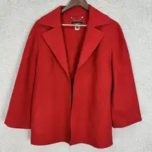 Talbots  blazer womens 12 red wool open front classic corpcore office career