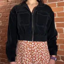 Cropped Corduroy Black Jacket