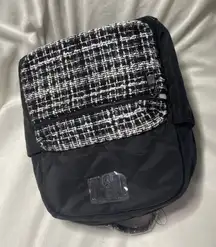 BADGLEY MISCHKA Black Nylon Computer‎ Wool Tweed Backpack NWT New