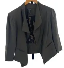 Ella Moss Womens S Open Front Blazer Army Olive Green‎