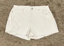 NWT Good American White Jean Shorts size 15