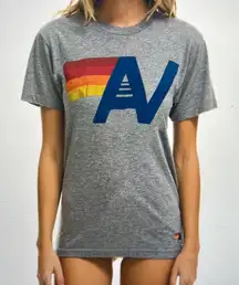 Aviator Nation Grey Logo Tee Shirt AV Womens Size Medium M