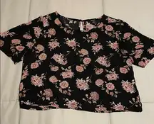 Forever 21 Black and Pink Floral Top