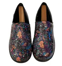 Savvy Brandy Purple Paisley Nurse Clogs‎ Shoes Size 11