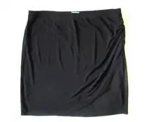 NWT Lane Bryant Collection Black Full Figure Ruched Faux Wrap Jersey Skirt 26