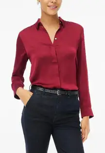 J Crew‎ Factory NWT Drapey Satin Button-Up Top - MSRP $89.50
