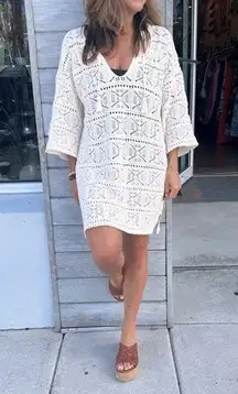 L*SPACE Diamond Eyes Cover-Up in Cream Size X-Small/Small