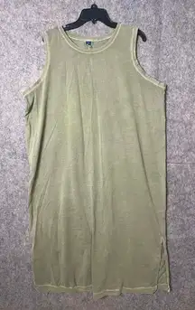 Old Navy Woman Size 3X Sage Green Sleeveless Lightweight Midi Dress