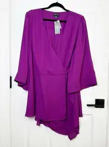 CITY CHIC Size Small/ US 16 Shibara Vibes Magenta Purple Wrap Top