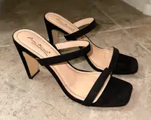 Black Anne Michelle two strap heels