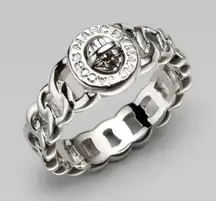 MARC BY MARC JACOBS Silverplated Turnlock Katie Ring - Sz 8 - NWT