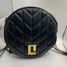 NEW! Karl Lagerfeld Paris circle Leather Crossbody Shoulder Bag