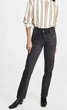 Boyish Women's Casey High Rise Jeans Midnight Cowboy Non-Stretch Black Size 30