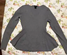 Ann Taylor Peplum Grey Sweater