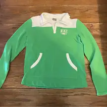 Nike Green and White Fleece Pullover Women’s Large