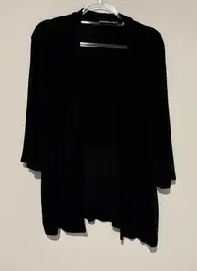 Chico's Travelers Slinky Open Front Cardigan with Pockets black Size L Chico's 2