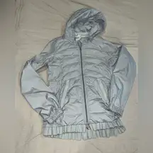 Lululemon Spring Fling Puffy Windbreaker Sz 4 Down Silver Spoon - 71206‎
