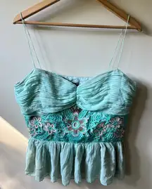 Muse Teal Silk Flowy Top